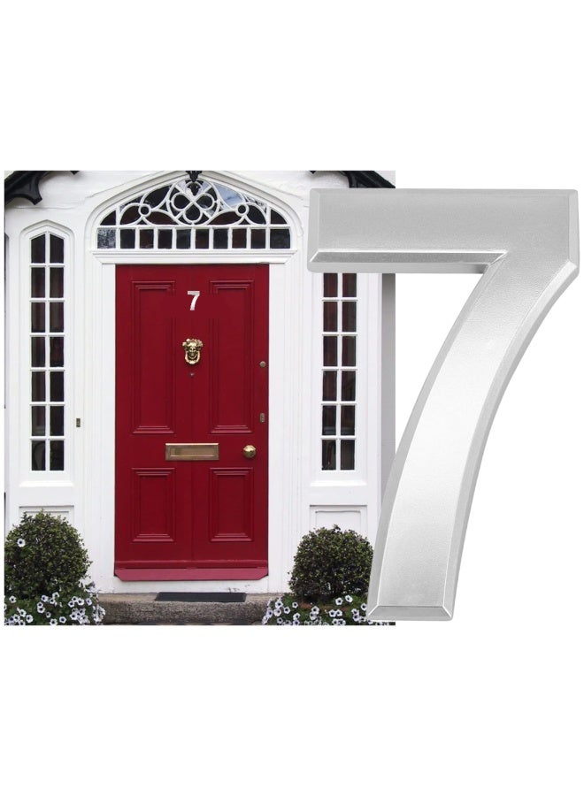 ROBUSTLINE Self Adhesive Plastic 1.1/2 Inch Number 7 Matt Silver Color Floating House Numbers Ideal For Home Office Etc Waterproof And Durable Np 4032 
