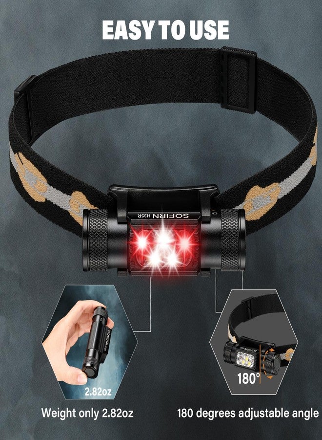 sofirn LED Headlamp Rechargeable, H35R Super Bright Lightweight Head Light with 660nm Deep Red Light, 1500 Lumens White Light, IPX6 Waterproof Head Flashlight for Running Hiking Camping - Image 4