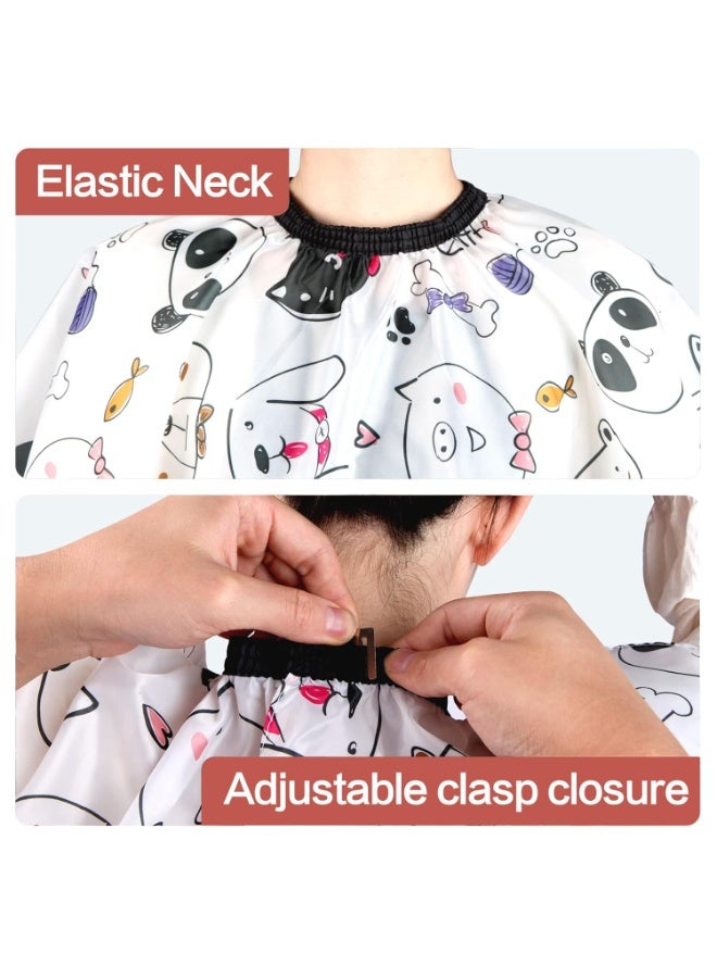 رداء حلاقة للأطفال مع فرشاة لتنظيف الرقبة، رداء حلاقة احترافي لصالونات التجميل مع قفل قابل للتعديل (قطة كرتونية) - Image 3