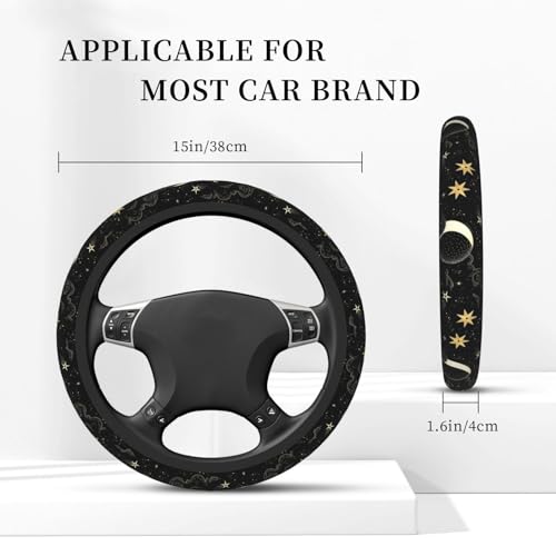 KARREAL Stars Clouds Moon Steering Wheel Cover, Non-slip Breathable Neoprene Steering Wheel Covers, Women Car Accessories Universal 15 Inch Fit Auto, Suvs, Truck - Image 4