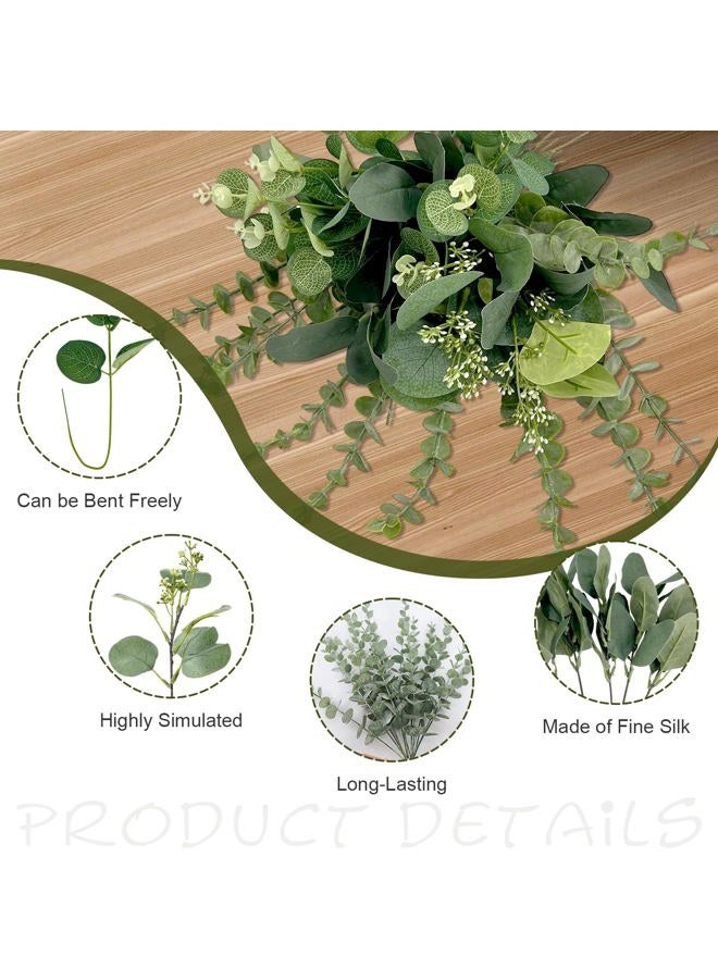 Holyenten 30 Pcs Eucalyptus Stems Bulk, 4 Kinds Mixed Artificial Silver Dollar Eucalyptus Greenery Branches for Wedding Centerpieces, Floral Arrangements, Vase Bouquet Home Decor - Image 3