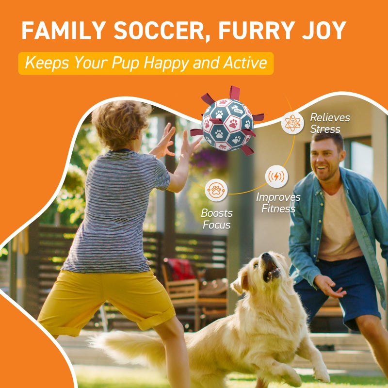 QDAN Dog Balls, World Cup Soccer Ball with Straps, Durable Herding Balls for Small Medium Pet, Puppy Birthday Gifts, Dog Water Toy, Pet Toys Puppy Ball (6 Inch) - Image 4