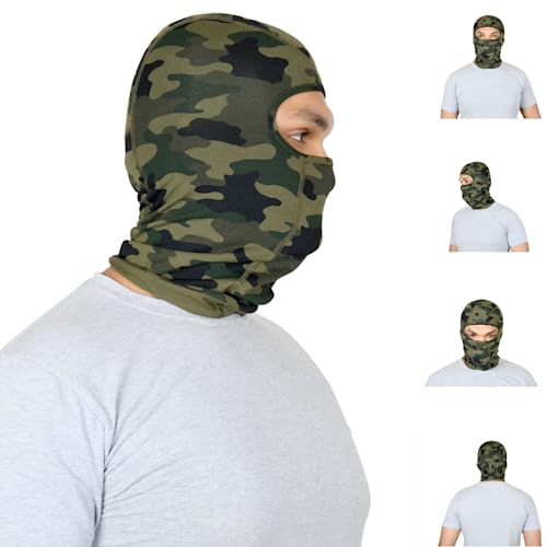 SOUL eTHICS SOULETHICS Breathable Pure Cotton Summer Full Face Mask for Biker, Face Protection Mask, Summer Face Cover, Winter, Dust Protection Mask, Helmet Mask for Bikers (Full Army Print Mask) - Image 1