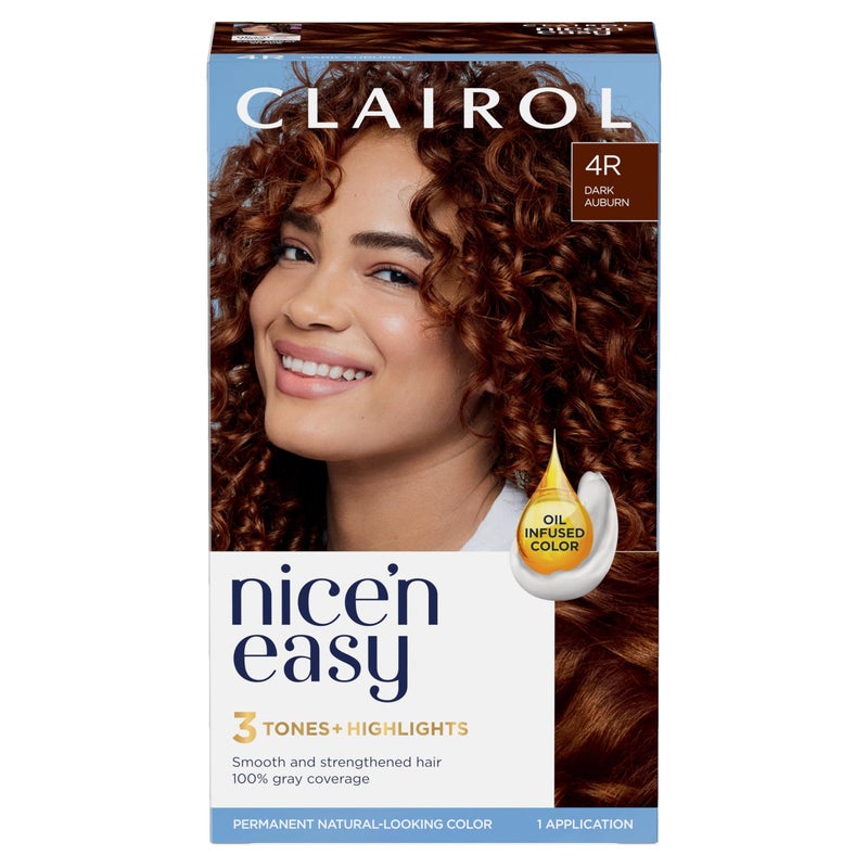 Clairol Nice'n Easy Permanent Hair Dye, 4R Dark Auburn Hair Color, Pack of 1 - Image 1