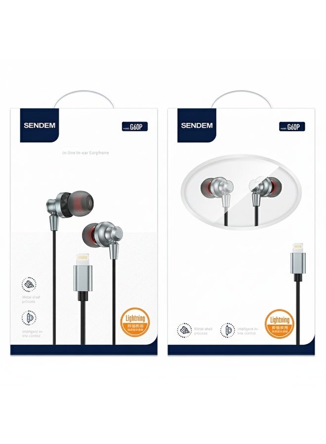 سيندم سماعات أذن سلكية SENDEM G60P Lightning - هيكل معدني، تحكم ذكي مدمج - Image 3