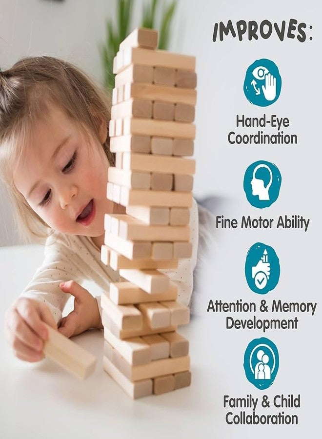 TVM Stacking Tower Game Blocks 54 Pieces, Shot Glass Drinking Night Party Games, Ideal for Birthay Gift, New Year, Christmas Gift Toys for Kids | Tumbling Tower Game - Image 3