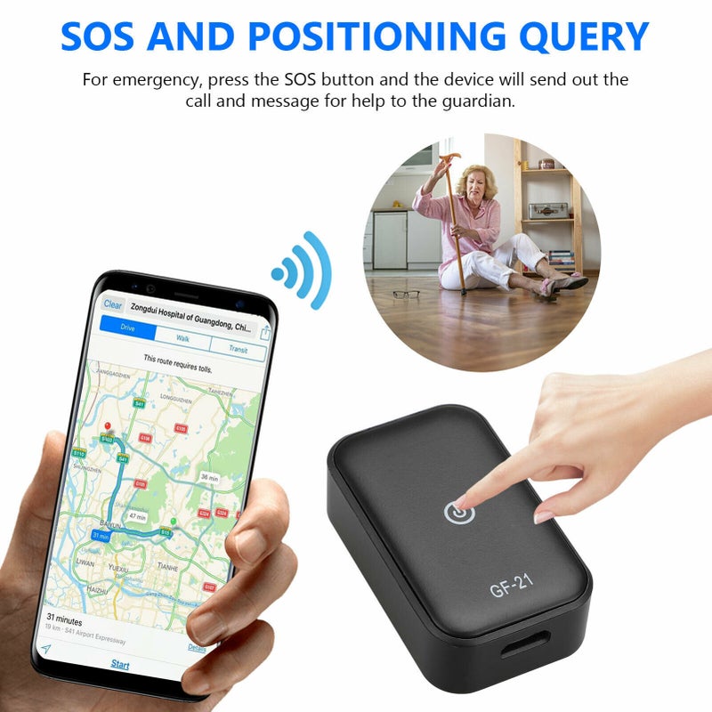 جهاز تتبع GPS: مادة فائقة سوداء عالية المتانة - تتبع في الوقت الحالي ومراقبة صوتية عن بعد - مغناطيس داخلي ودعوة SOS لأمن الفرد ومراقبة المركبات وحماية الأصول - Image 5
