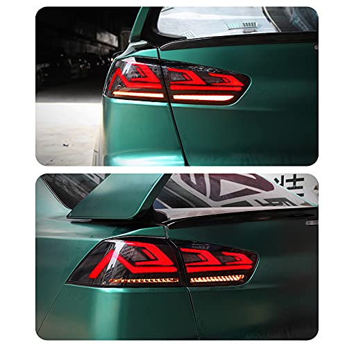 inginuity time أضواء خلفية LED من إنجينيتي لميتسوبيشي لانسر ولانسر EVO 2008-2017 مع رسوم متحركة عند التشغيل، مصابيح فرامل وإشارة انعطاف متسلسلة (دخان) - Image 4