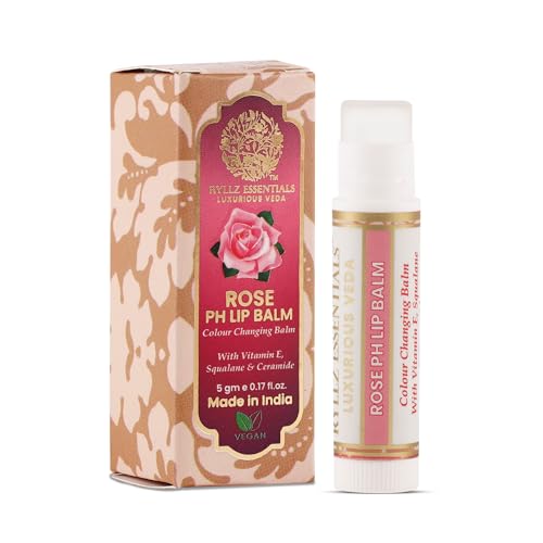 RYLLZ ESSENTIALS ROSE PH MAGIC LIP BALM | With Shea Butter, Ceramide, Vitamin E & Squalane | Color Changing Lip Balm | Transparent to Pink Tint | For Moisturized Lips | 5 Gm - Image 1
