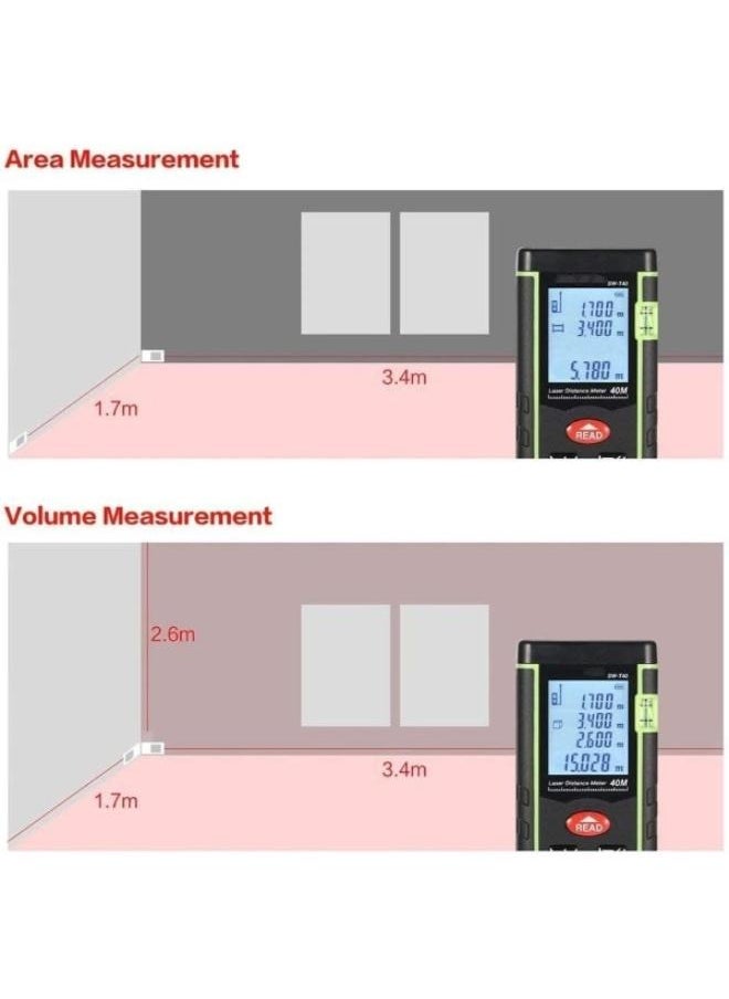 Generic - Portable Mini laser meter distance 40m Laser Distance Meter range finder Laser Tape Measure - Image 1