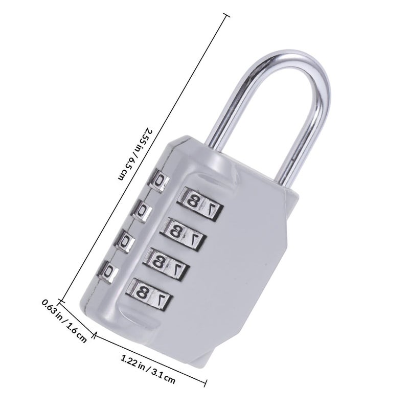 Heavy Duty Combination Padlock Silver Resettable Code for Gym Locker Travel Gate Home Use - Image 3