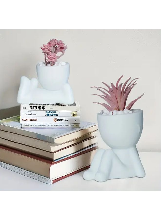2pcs Pink Artificial Succulent Plants With Stand For Office Decor - Image 5