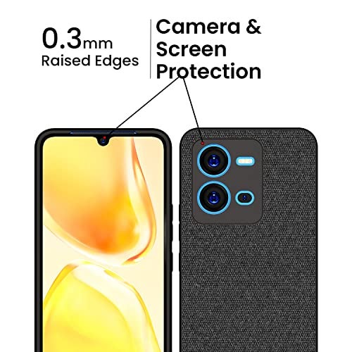 Kapa Soft Full Fabric Protective Back Case Cover for Vivo V25 (5G) (Black), PC+Cloth - Image 3