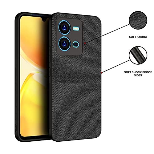 Kapa Soft Full Fabric Protective Back Case Cover for Vivo V25 (5G) (Black), PC+Cloth - Image 4