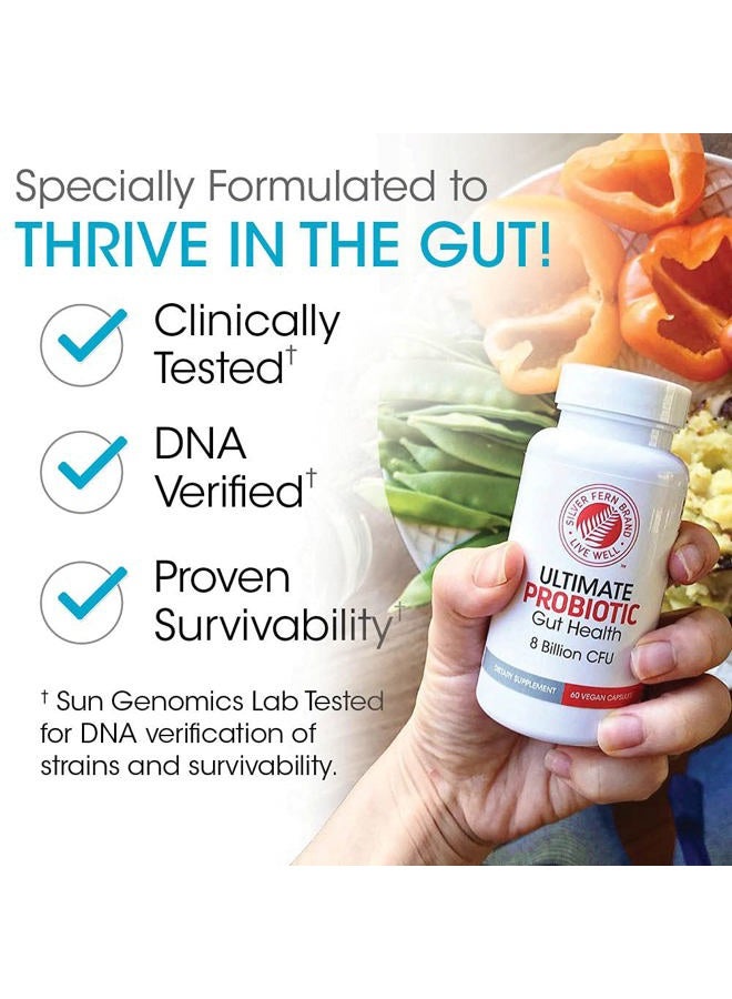 Silver Fern Ultimate Probiotic Supplement Vegicaps - Daily Metabolic Restoration, Proven Survivability, DNA Verified Multi-Strain Bacillus Probiotic Capsules (1 Bottle - 60 Capsules) - Image 5
