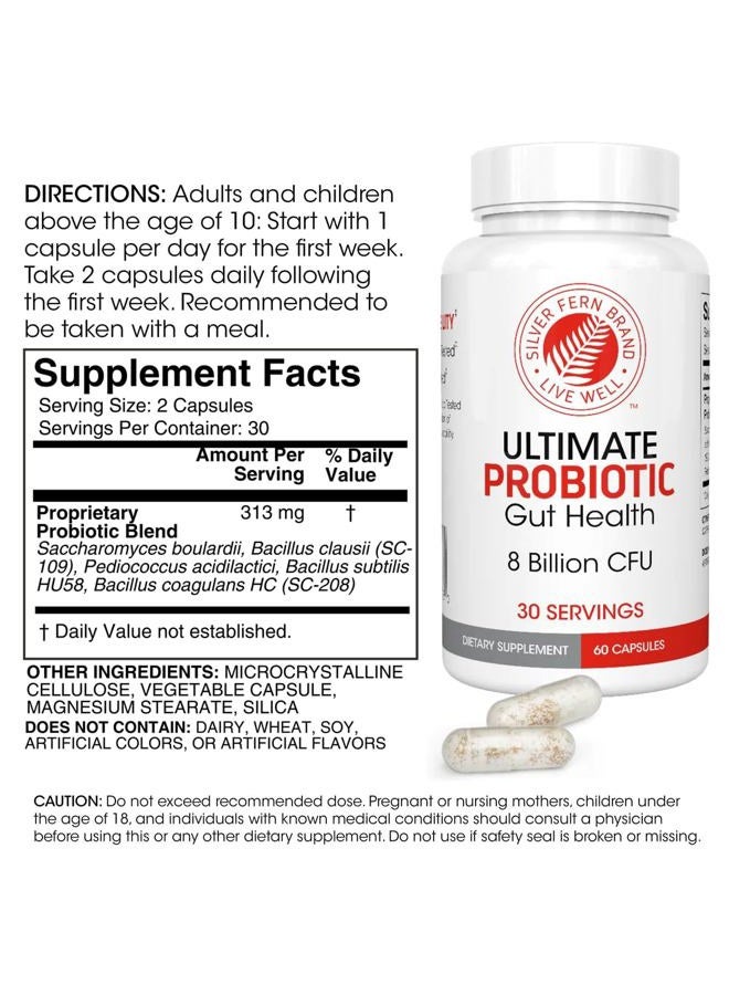 Silver Fern Ultimate Probiotic Supplement Vegicaps - Daily Metabolic Restoration, Proven Survivability, DNA Verified Multi-Strain Bacillus Probiotic Capsules (1 Bottle - 60 Capsules) - Image 3