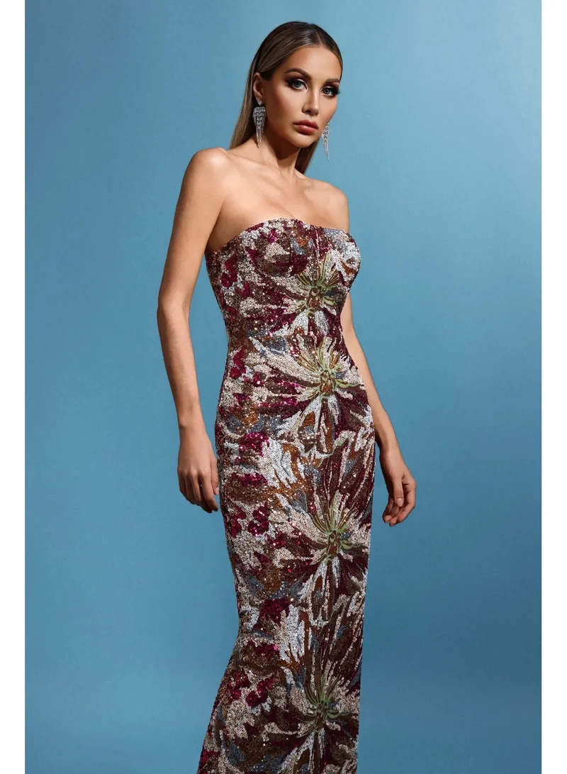 Bella Barnett Locia Sleeveless Sequins Maxi Dress