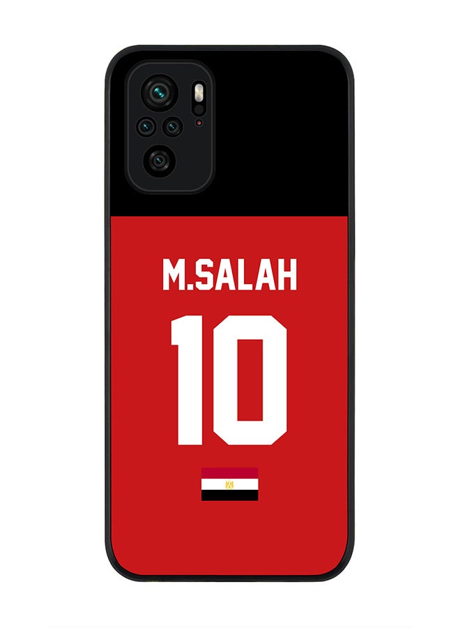 Stylizedd Rugged Black edge case for Xiaomi Poco M5s Slim fit Soft Case Flexible Rubber Edges Anti Drop TPU Gel Thin Cover - Football Team - Egypt Player Name - M.Salah - Image 1