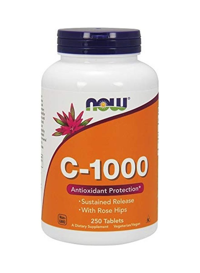 Now Foods Vitamin C-1000 Sustained Release With Rose Hips - 250 Tablet - Image 1