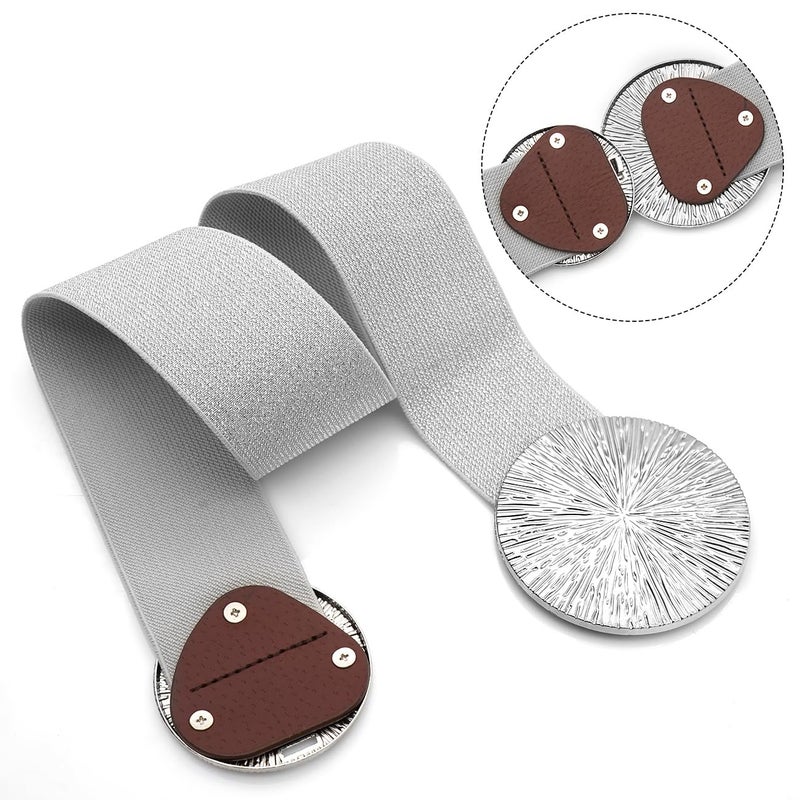 BAOKELAN Women Wide Stretchy Waist Belts Elastic Cinch Belt for Dresses Bling Silver 65CM - Image 4