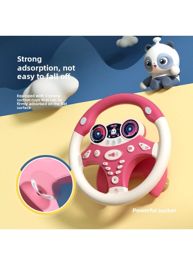 Tao Dudu Steering Wheel Children's Toy Co-pilot Simulation Little Girl Driving A Car To Carry The Back Row Baby Puzzle Boy-Color:Curilan [intelligent Steering Wheel (1056 Content) Without Base]]  - Image 3