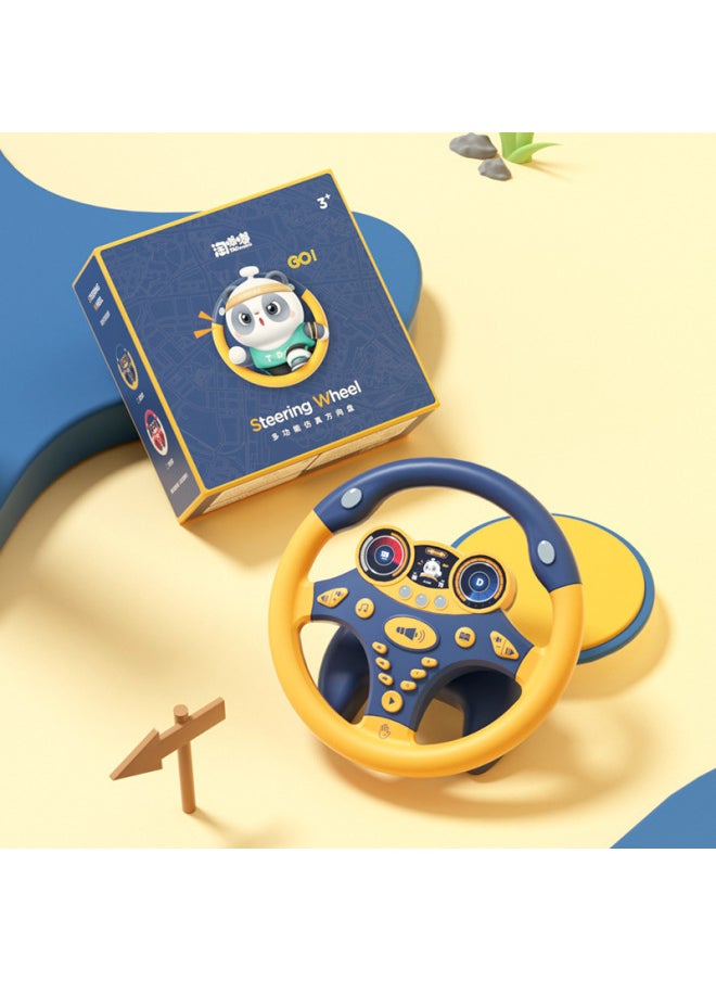 Tao Dudu Steering Wheel Children's Toy Co-pilot Simulation Little Girl Driving A Car To Carry The Back Row Baby Puzzle Boy-Color:Curilan [intelligent Steering Wheel (1056 Content) Without Base]]  - Image 5