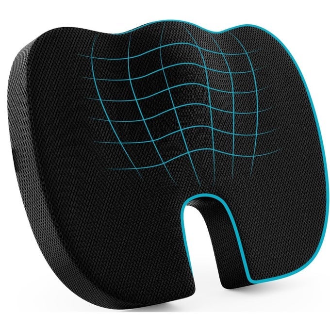 MEMORY FOAM COCCYX SEAT CUSHION FOR TAILBONE PAIN AND CHAIR CUSHIONS FOR LONG SITTING ON OFFICE CHAIR