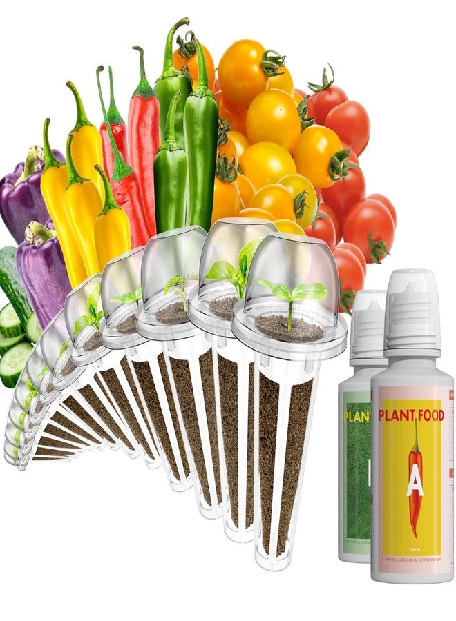 LYKOCLEAN 12 Pods Cherry Tomato Seed Pod Kit for AeroGarden, idoo, Ahopegarden Hydroponic Growing System Indoor Include Red Chili/Purple Bell/Green/Yellow Pepper, Golden/Red Cherry Tomato, 400+ Seeds - Image 1