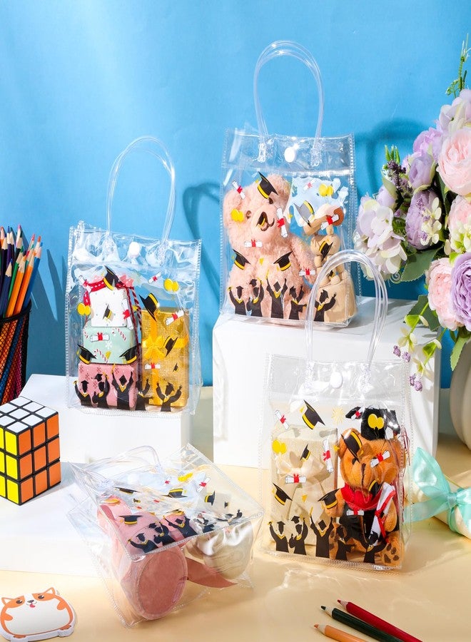 Maxdot 24 Pcs 2026 Graduation Gift Bags with Handles 5.9 x 6.3 x 2.7 Inch PVC Plastic Reusable Totes Bulk Clear Goodie Treat Bags Bulk for Graduation Party Supplies - Image 3