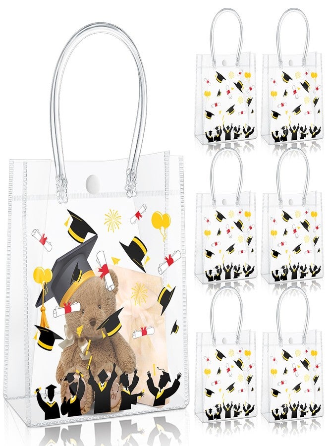 Maxdot 24 Pcs 2026 Graduation Gift Bags with Handles 5.9 x 6.3 x 2.7 Inch PVC Plastic Reusable Totes Bulk Clear Goodie Treat Bags Bulk for Graduation Party Supplies - Image 1