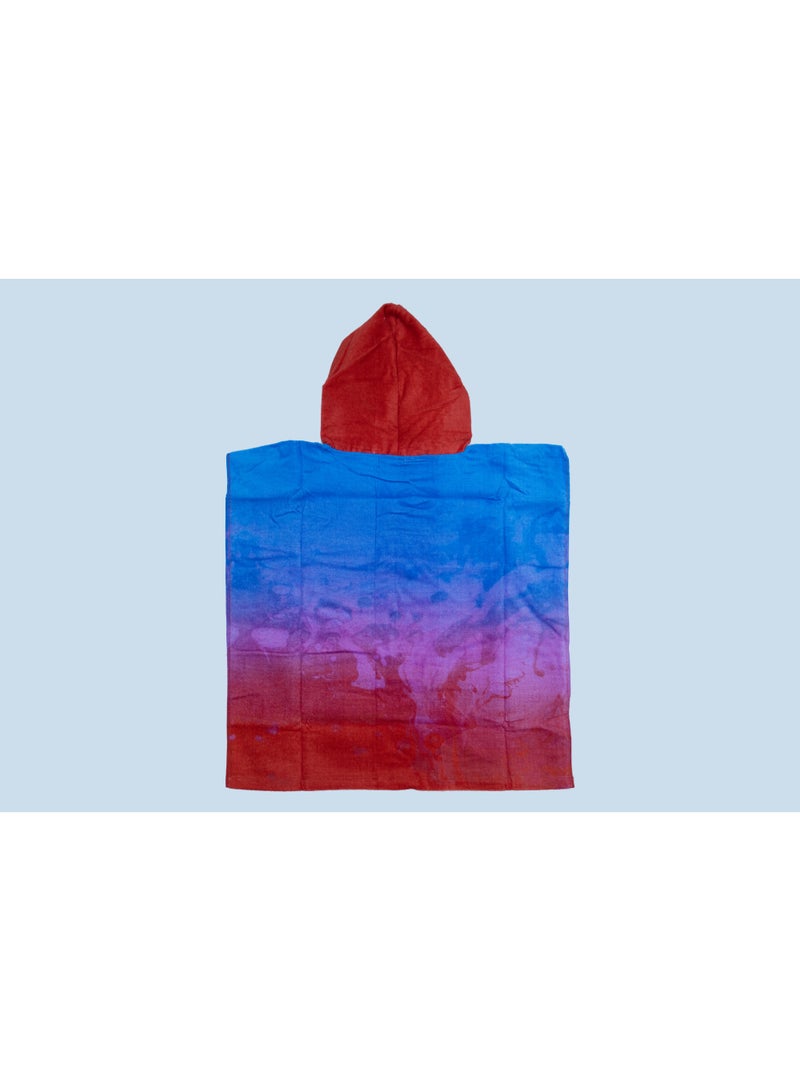 Spiderman Kids Poncho Towel – 100% Cotton Hooded Bath Wrap for Boys – Blue & Red - Image 3