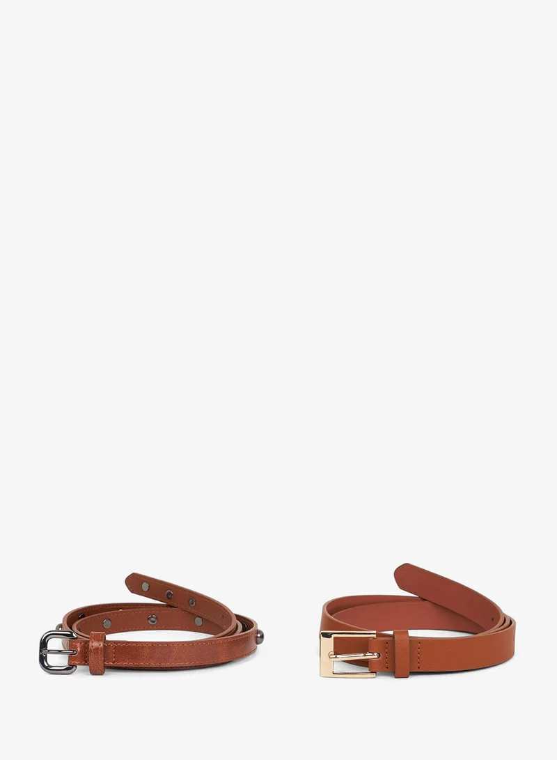 Defacto Woman Rectangle Clasp Faux Leather Dual