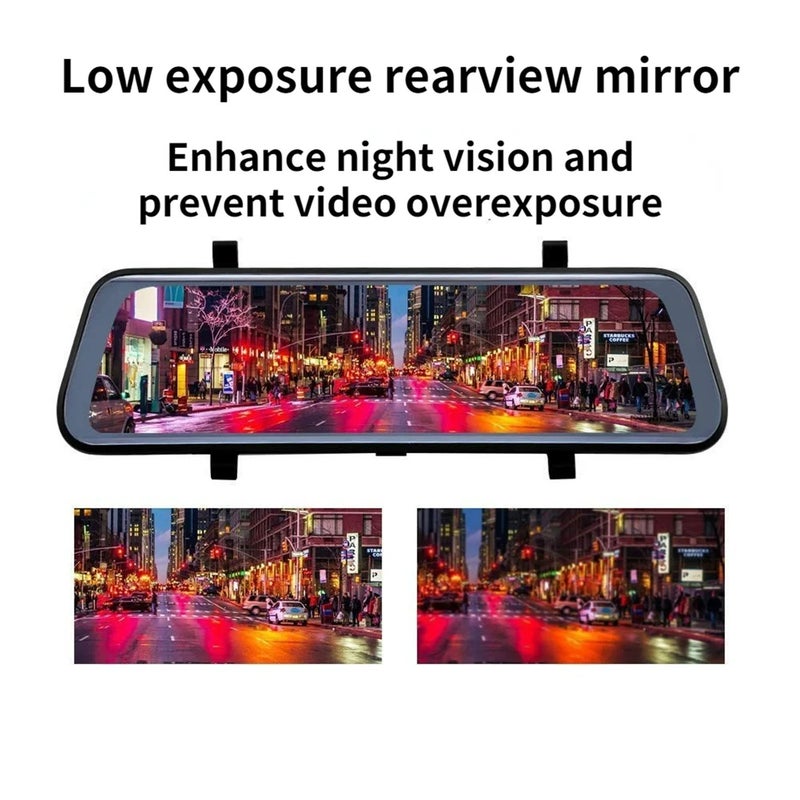 1080P DVR Dash Camera Front & Rear Dual Camera Driving Recorder with 10 Inch Touchscreen 170° Wide Angle Support Clear Night-Vision Parking Monitor Motion Detection Collision Locking Loop Recording - Image 5