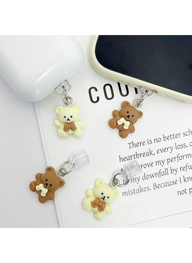 3Pcs Charms for Kindle, Dust Plug Charm Compatible with Kindle with Type C Charging Port, Coquette Gift for Book Lover Readers Men Women Teachers Students, Accessories for Kindle (Bear) - Image 3