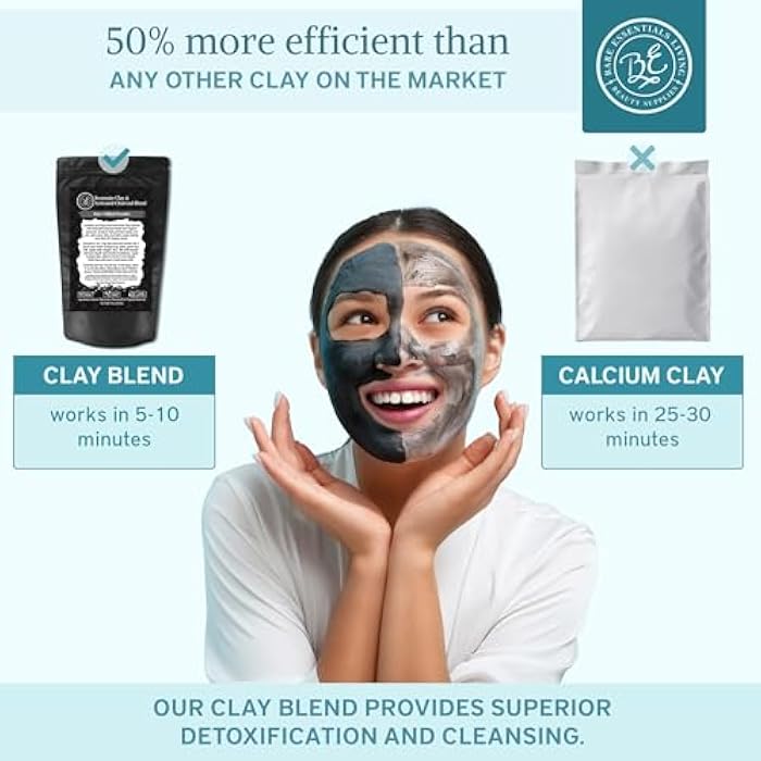 Bare Essentials Living - Bentonite Clay Powder and Activated Charcoal Powder Blend (8oz) Great for Charcoal Face Mask, Facial, Hair Mud Mask, DIY Bentonite Clay Toothpaste, & Charcoal for Soap Making - Image 4