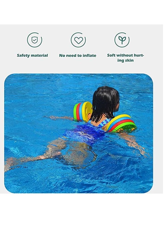 SYOSI عوامات ذراع السباحة من رغوة EVA، أساور عائمة، أجنحة مائية لعوامات ذراع السباحة للأطفال من 4 إلى 14 سنة، دوائر سباحة للأطفال، مستلزمات السباحة لصيف 6 قطع - Image 3