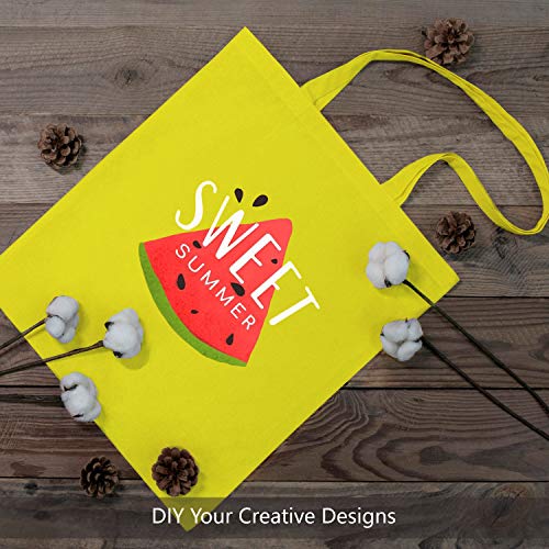 TOPDesign 6-Pack Economical 16"x15" Yellow Cotton Tote Bag, Lightweight Medium Reusable Grocery Shopping Cloth Bags, Suitable for DIY, Advertising, Promotion, Gift, Activity - Image 3