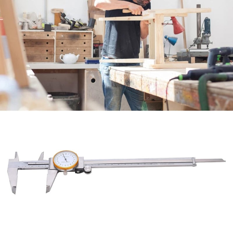 Vernier Caliper, Digital Caliper Measuring Tool, 0‑200mm Dial Caliper Steel Vernier Caliper with Depth Rod, Manual Measuring Gauge with Clear Scales for DIY,Household, Silver - Image 5