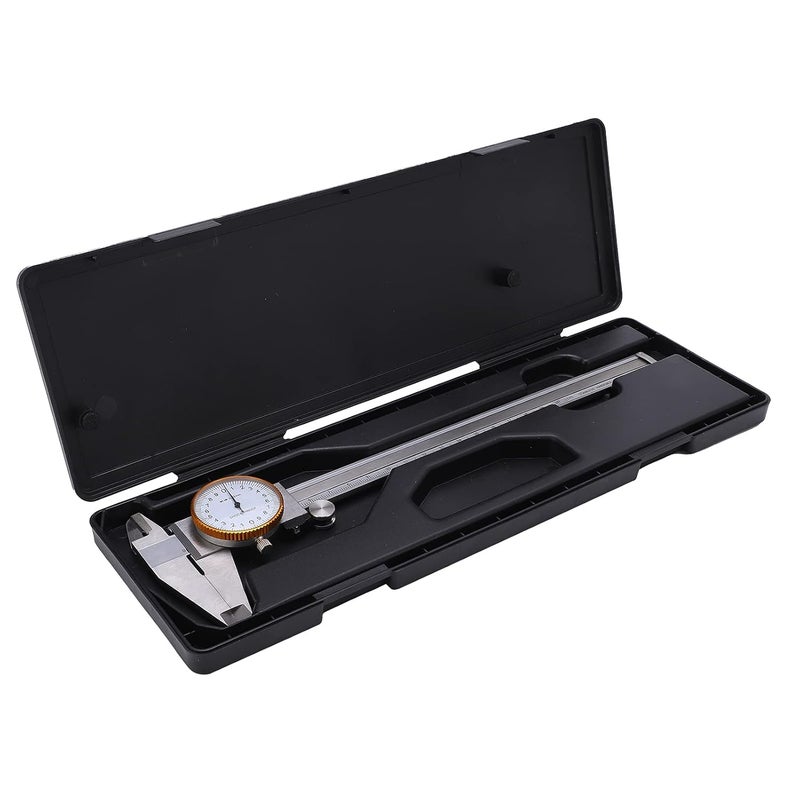 Vernier Caliper, Digital Caliper Measuring Tool, 0‑200mm Dial Caliper Steel Vernier Caliper with Depth Rod, Manual Measuring Gauge with Clear Scales for DIY,Household, Silver - Image 1