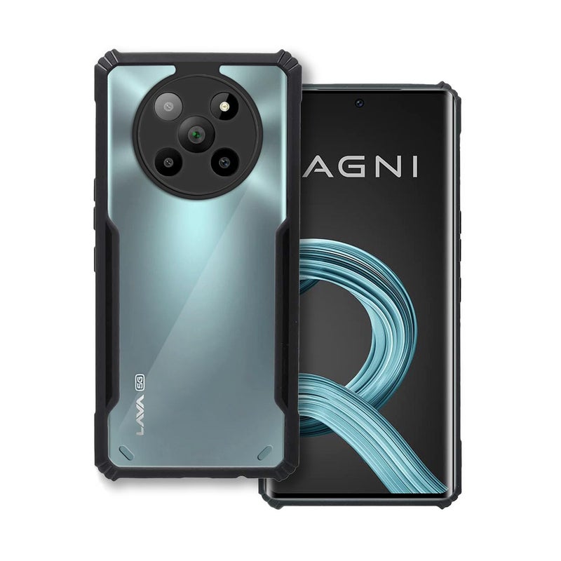 Plus 360 Degree Protection Black Border Back Cover for Lava Agni 2 5G - Black - Image 5