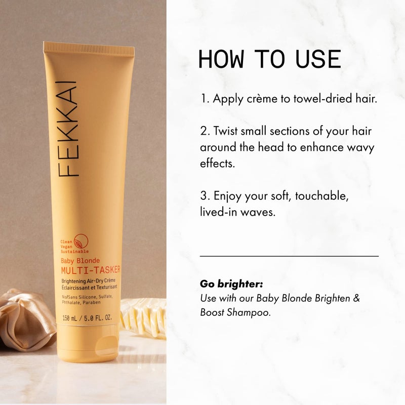 Fekkai Baby Blonde Multi-Tasker Brightening Air-Dry Creme - 5 oz - Brightens & Moisturizes Hair - Salon Grade, EWG Compliant, Vegan & Cruelty Free - Image 4