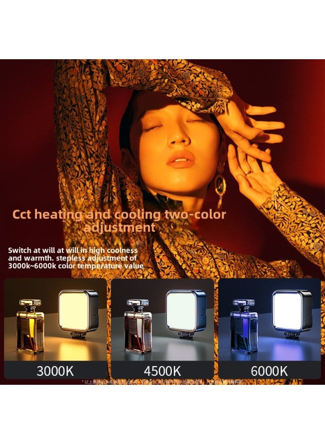 Mobile Phone Selfie Fill Light Mini Portable SLR Photo Shoot Video Beauty Led Tofu Pocket Fill Light-Color: Fill Light + Hot Shoe + Clip - Image 3