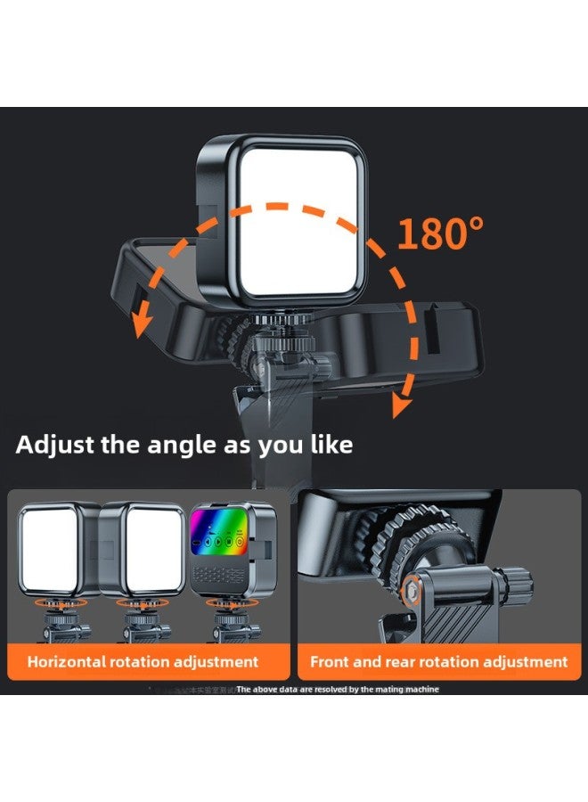 Mobile Phone Selfie Fill Light Mini Portable SLR Photo Shoot Video Beauty Led Tofu Pocket Fill Light-Color: Fill Light + Hot Shoe + Clip - Image 4