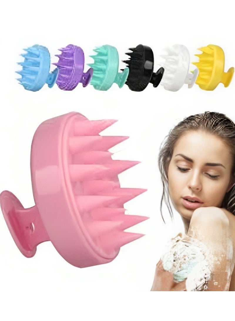 Flexible Silicone Brush For Cleaning And Massaging Scalp-1pc - Image 1