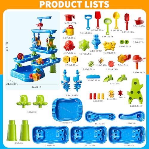 WATUDOU FiveTiered Outdoor Water Table for Kids 3 4 5 6 7 8 Year Old  Sensory Activity Water Table Playset Summer Sand Beach Toys Outside Toys for Toddlers 35 Birthday Gifts for Boys  Girls 3 - Image 5