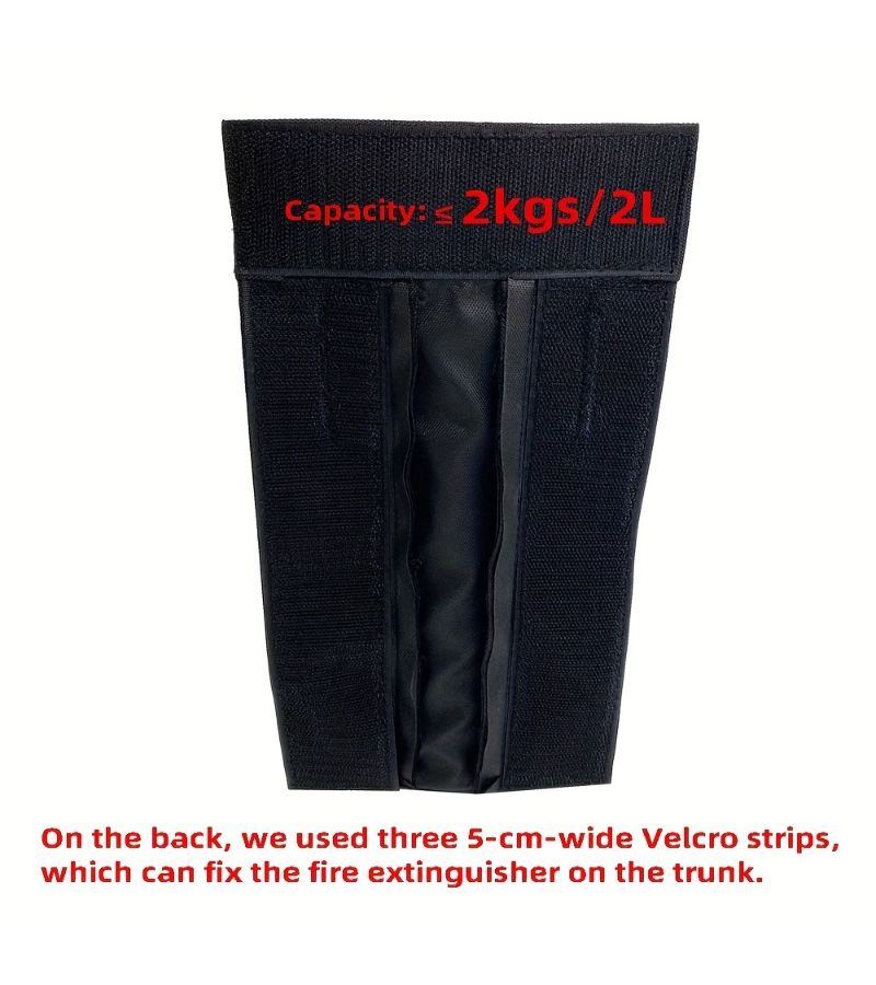 1pc Black Oxford Fabric Car Fire Extinguisher Organizer Durable Trunk Storage Holder With Seat Back Bracket For On Board Fire Extinguisher Mounting Car Accessories - Image 5