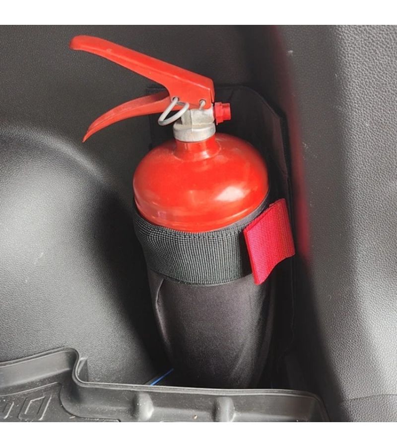 1pc Black Oxford Fabric Car Fire Extinguisher Organizer Durable Trunk Storage Holder With Seat Back Bracket For On Board Fire Extinguisher Mounting Car Accessories - Image 3