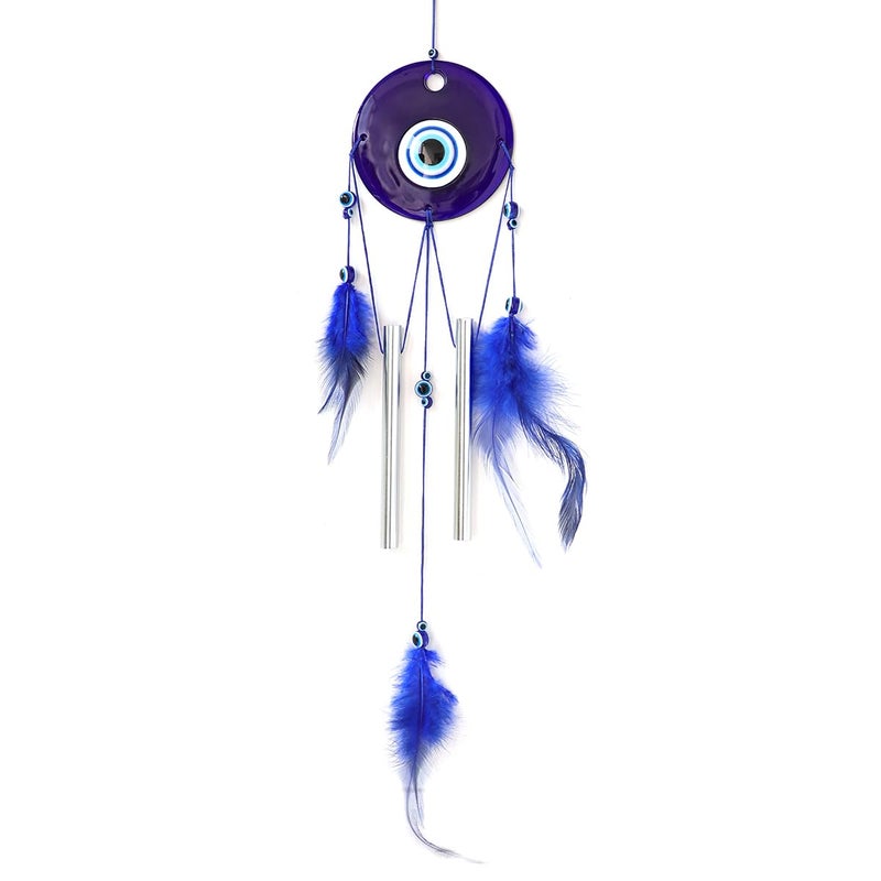 Crystu Fengshui Evil Eye Wind Chimes Home Positive Energy Windchimes Hanging for Window Decor Balcony with Good Sound Garden Pack of 1 - Image 2