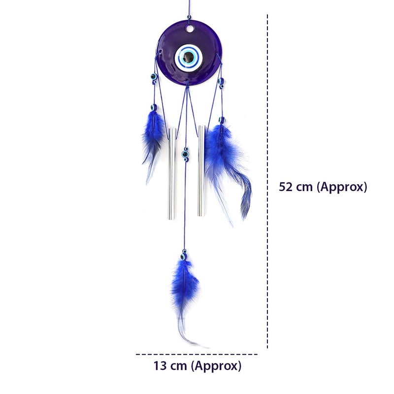 Crystu Fengshui Evil Eye Wind Chimes Home Positive Energy Windchimes Hanging for Window Decor Balcony with Good Sound Garden Pack of 1 - Image 4