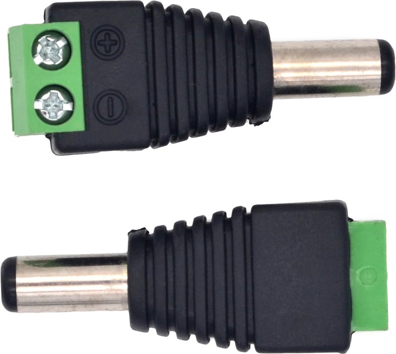 Triplett DC Male Plug to 2 Screw Down Terminal Block for CCTV Security Cameras 10 Pack TBMB10PK - Image 1